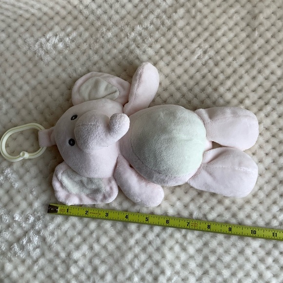 KELLYTOY Plush Pink Elephant Rattle Crinkle Ears Embroidered Eyes Stuffed Animal - Picture 9 of 9